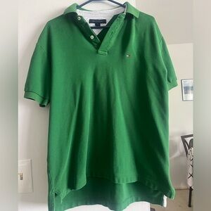 Tommy Hilfiger Green Button-up Polo men’s size M Work Casual Shirt Forest Style
